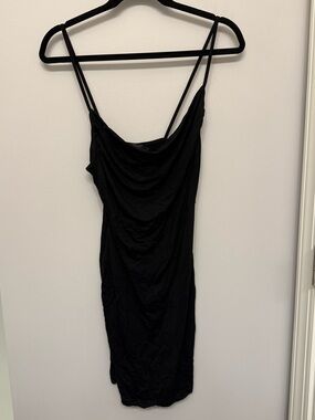 ASOS Black Mini Slip Dress with Draped Neckline